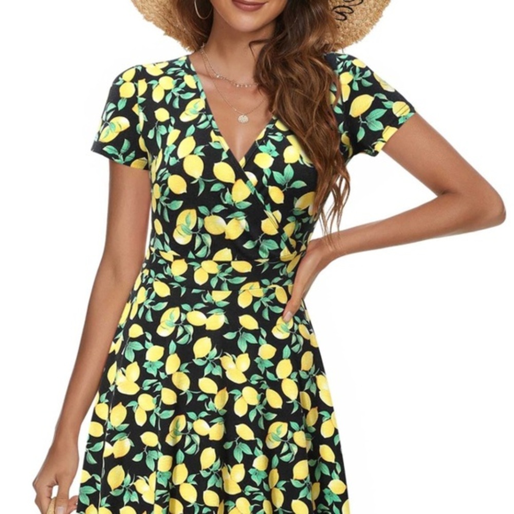 Women’s Black Lemon Print Maxi Dress - Stylish Summer